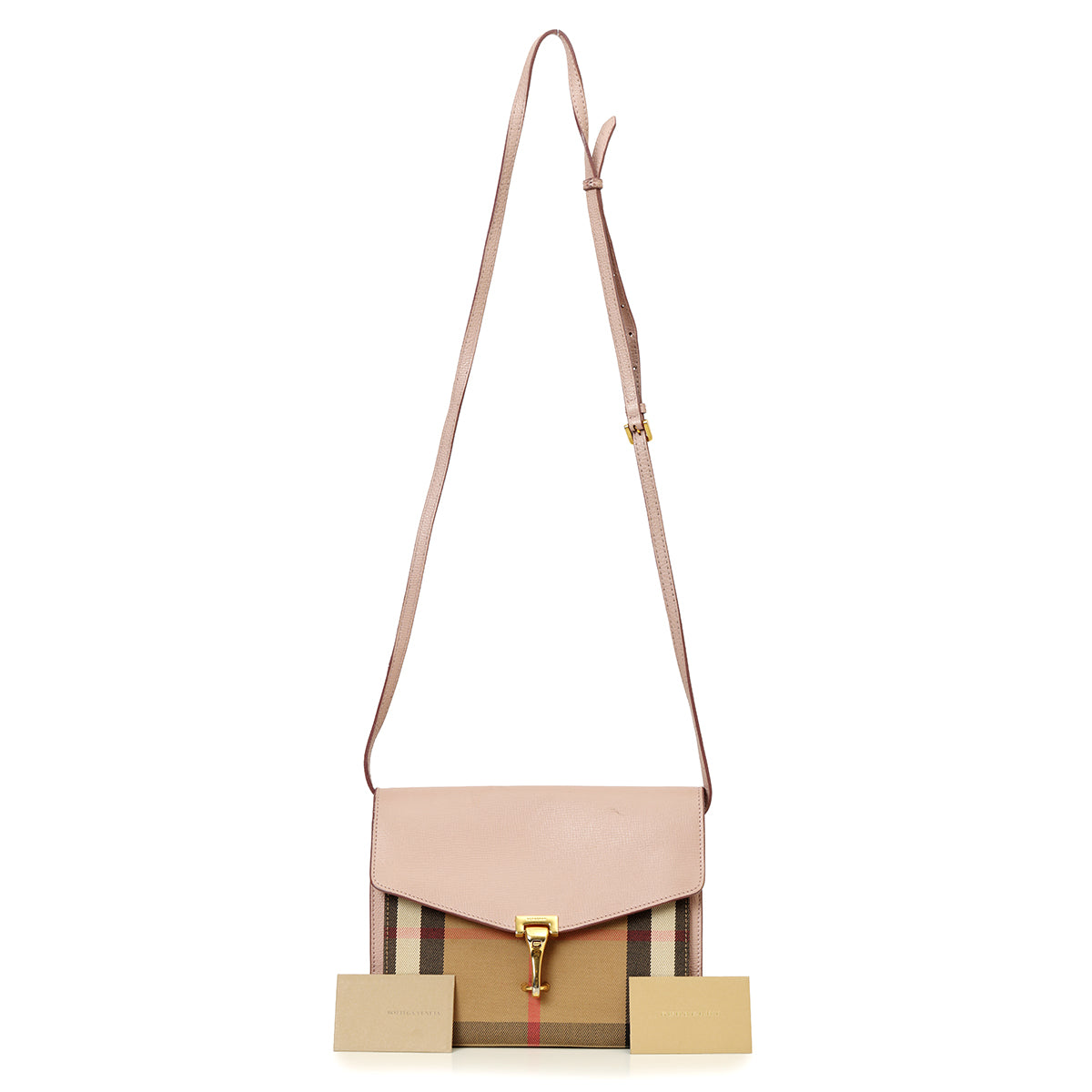 House Check Canvas Nude Rose Leather Macken Crossbody Bag