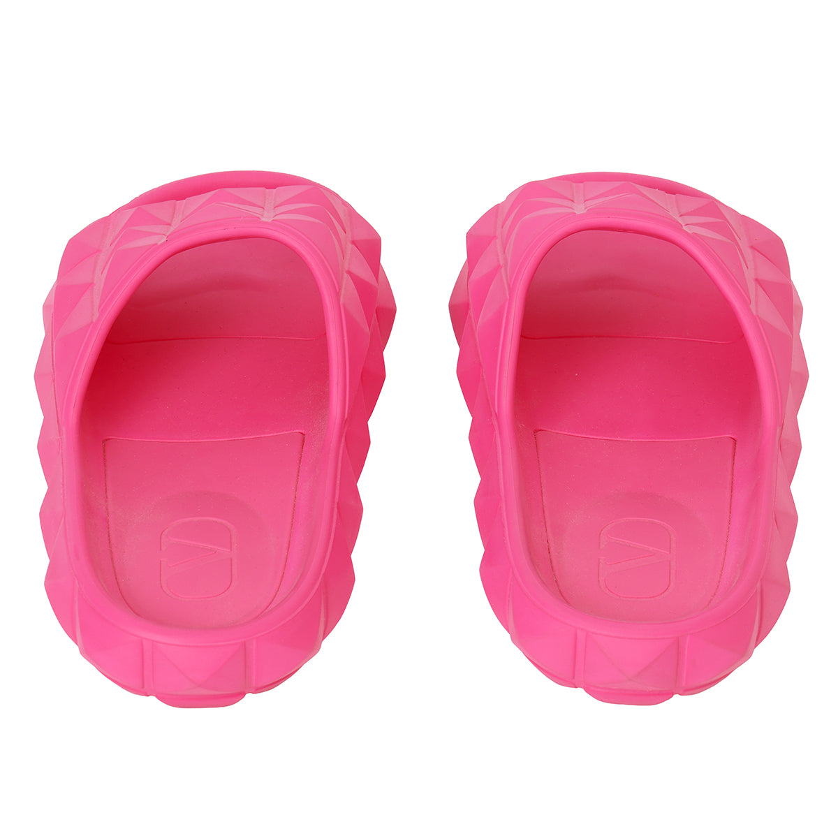 Roman Stud Turtle Pink Slides in Rubber EU 39