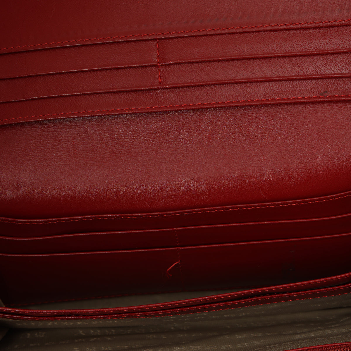 Haymarket Check Pattern Beige & Red Leather Continental Wallet