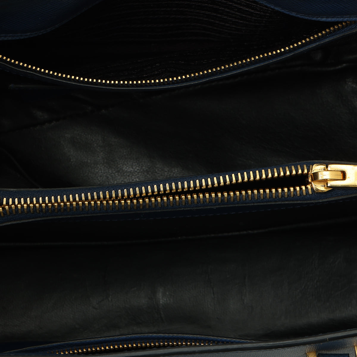 Blue Saffiano Cuir Studded Dome Bag