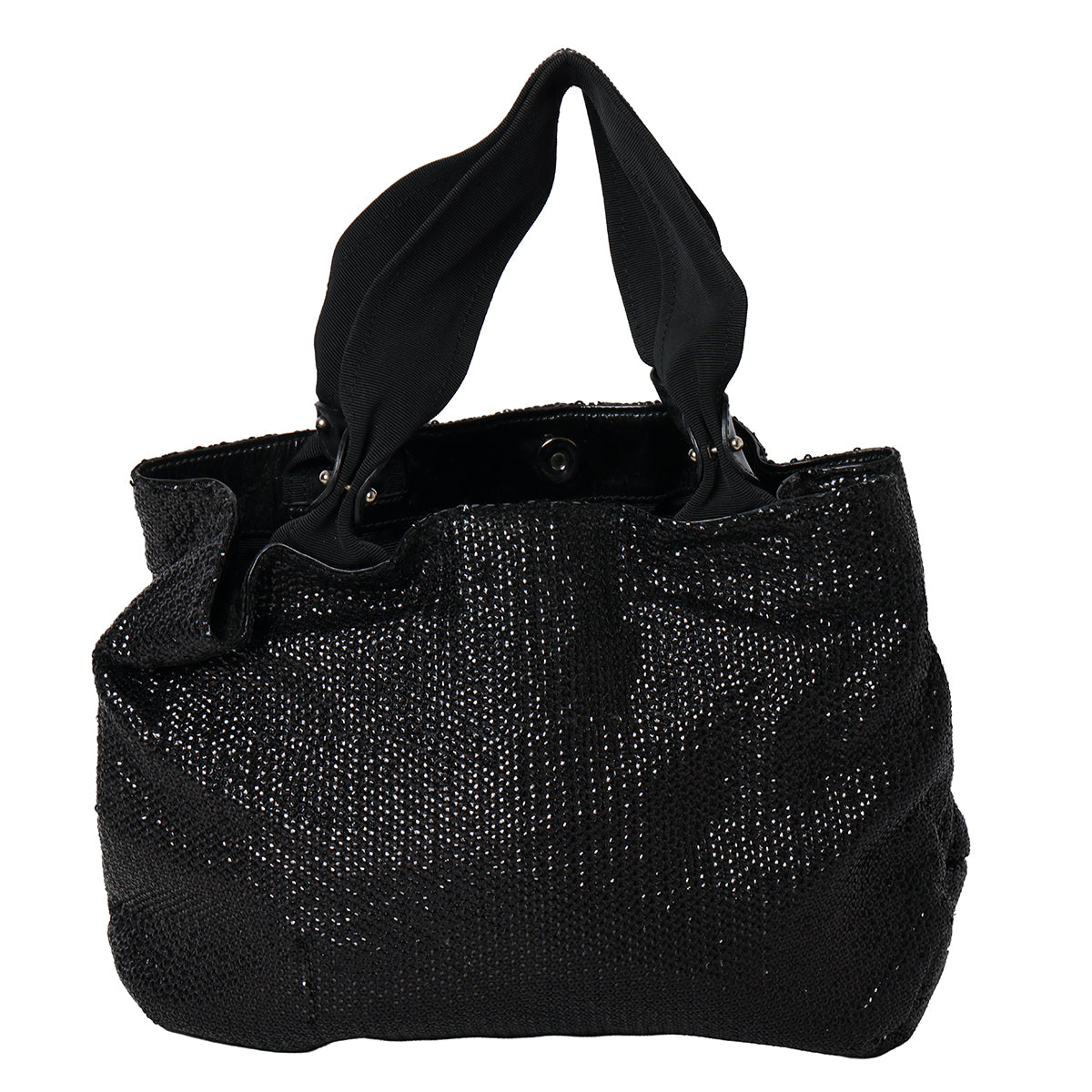 Vara Sequined Selene nylon Black tote bag