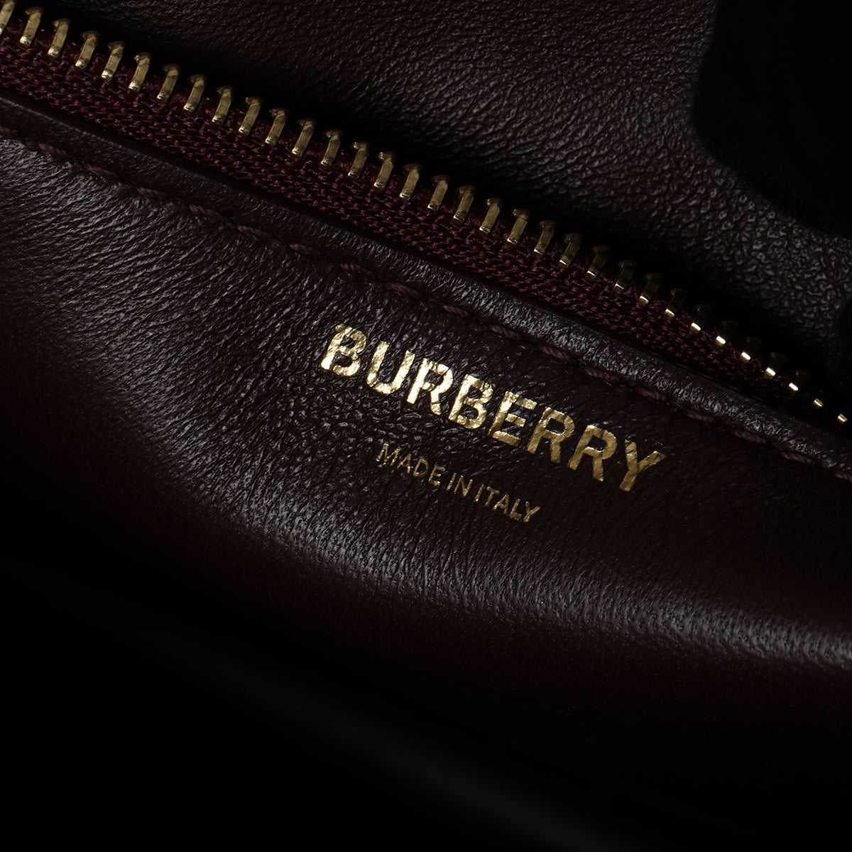 Wine Embossed Leather TB Monogram Medium Shoulder Bag