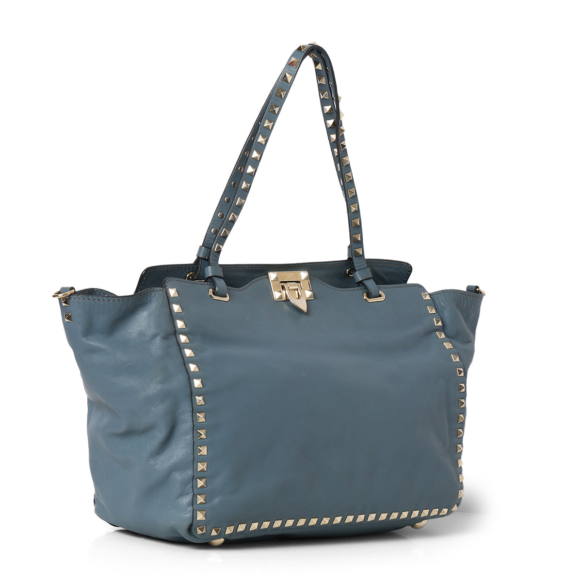 Blue Rock-studded tote bag