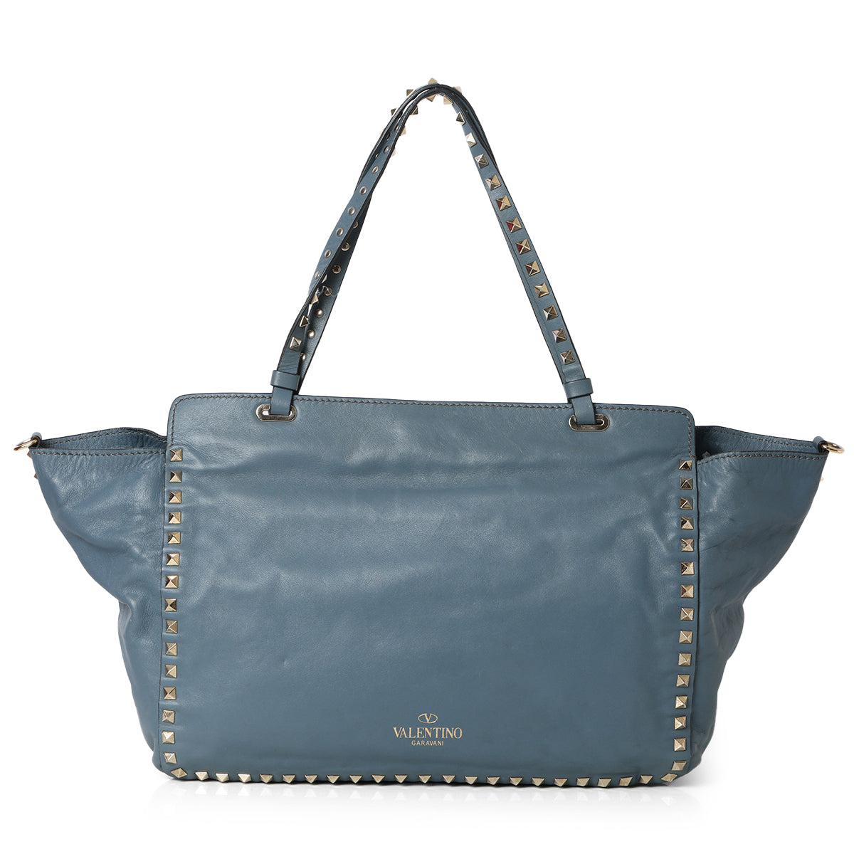 Blue Rock-studded tote bag