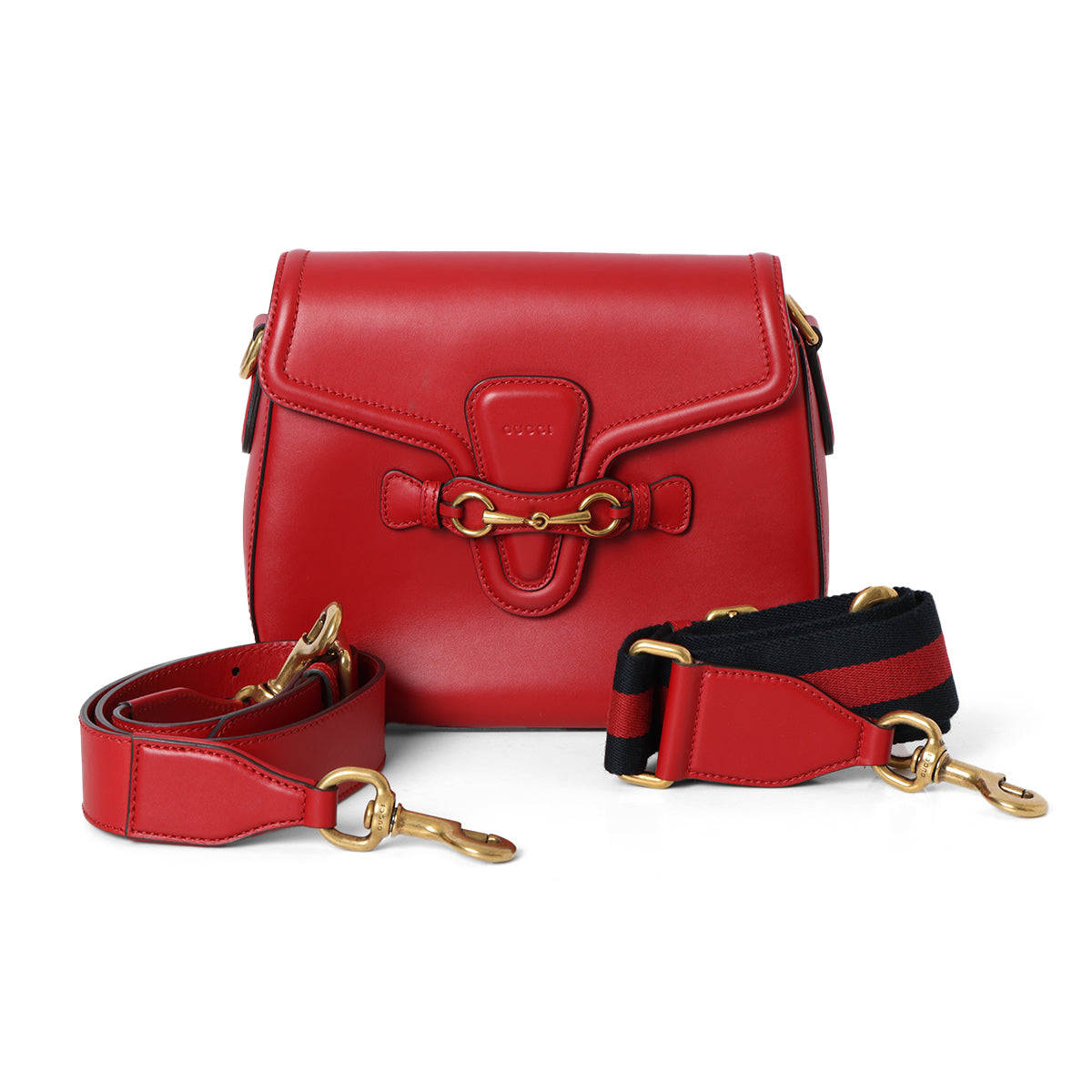 Medium Lady Web Red Shoulder Bag