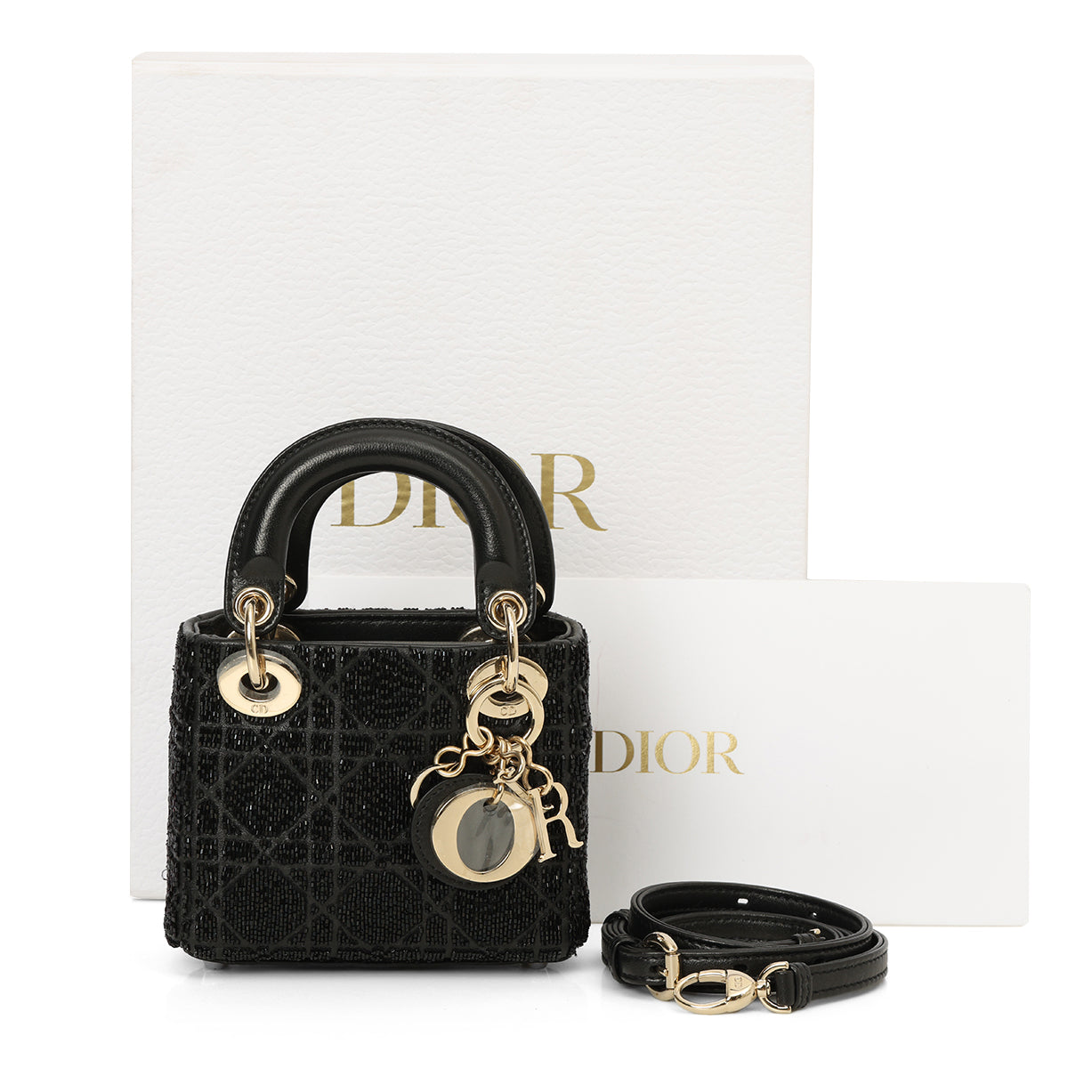 Micro Black Beaded Lady Dior