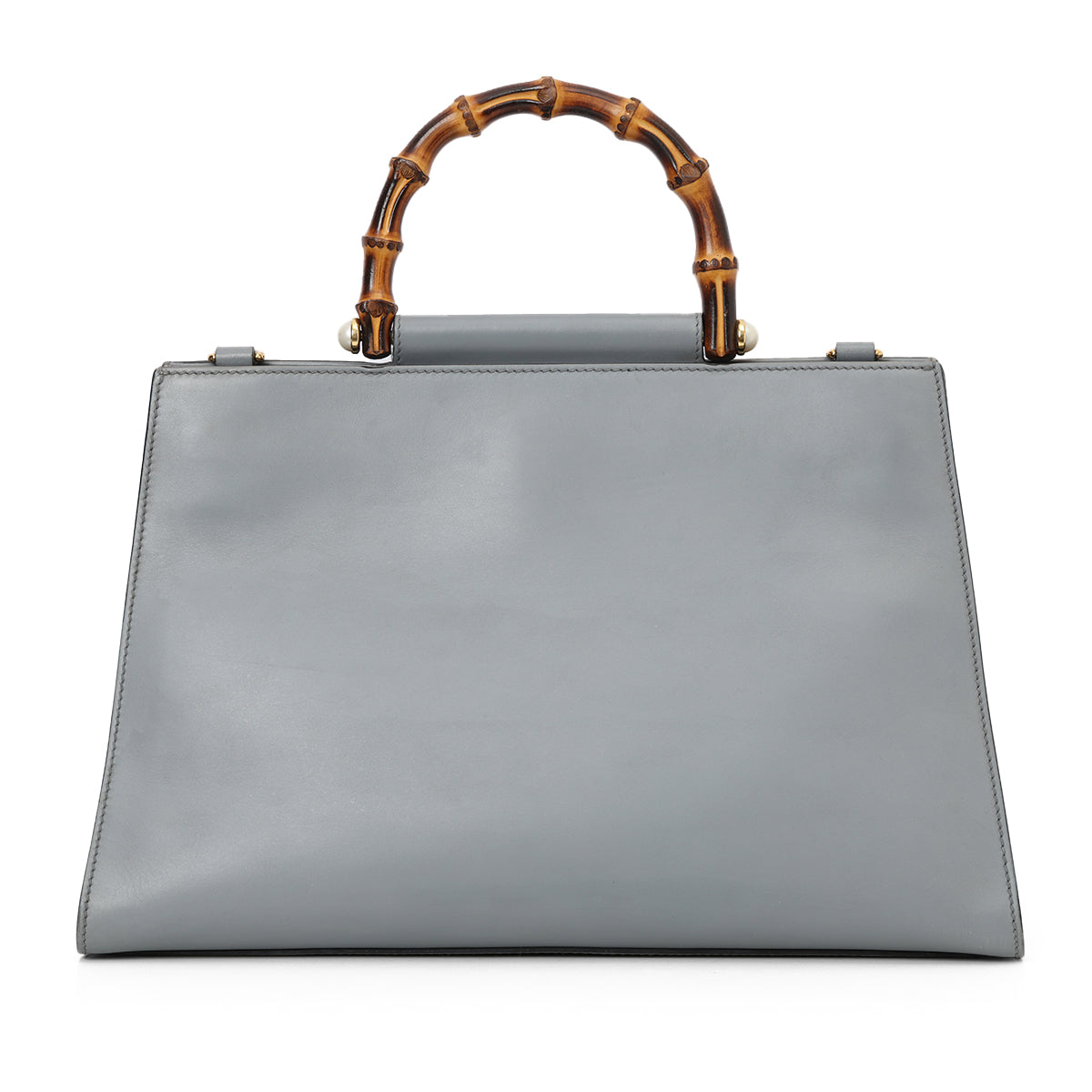 Grey Smooth Calfskin Nymphaea Large Top Handle Bag