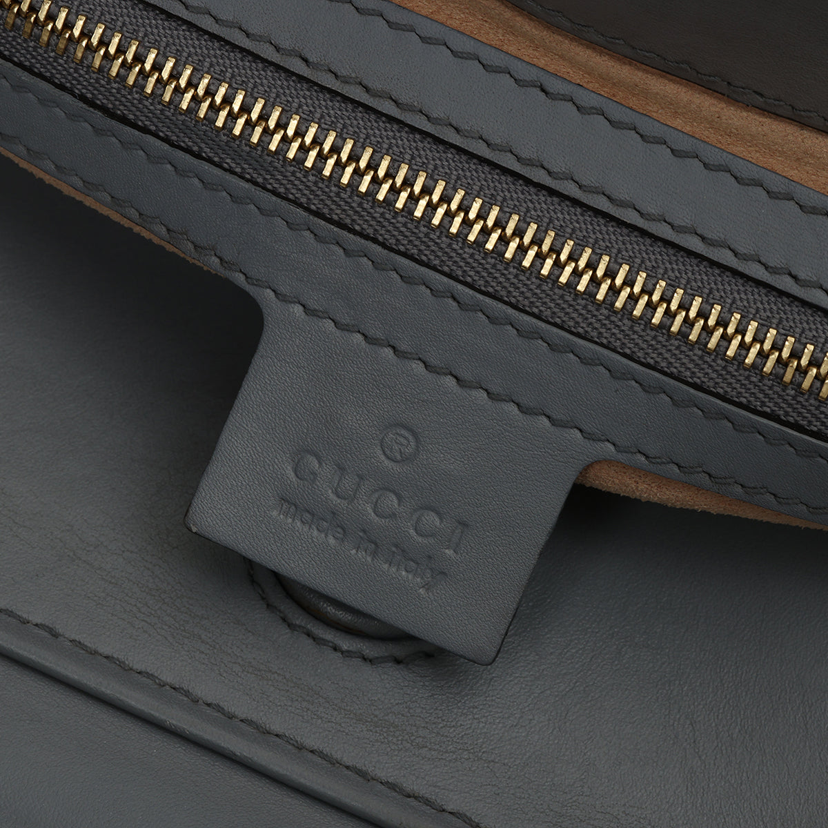 Grey Smooth Calfskin Nymphaea Large Top Handle Bag