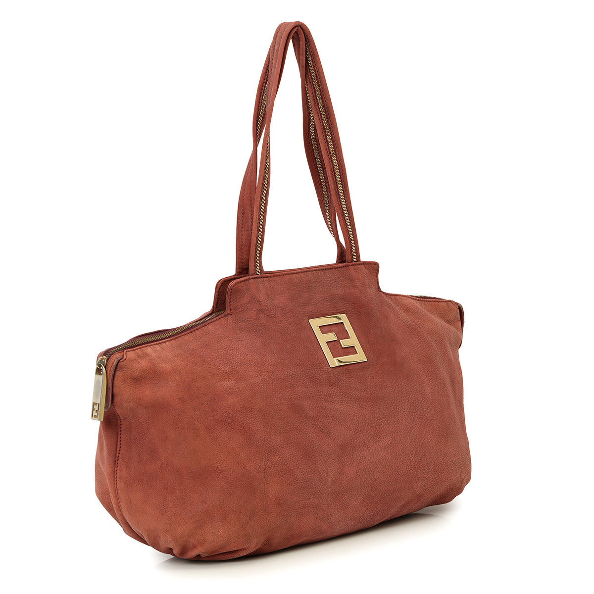 Purple Suede Medium Chains Tote