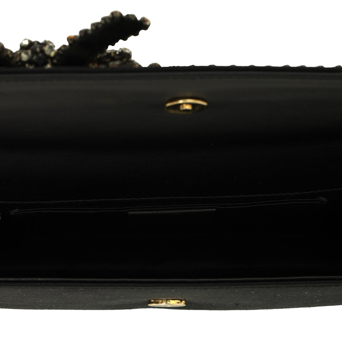 Crystal Bow Satin Clutch One Size