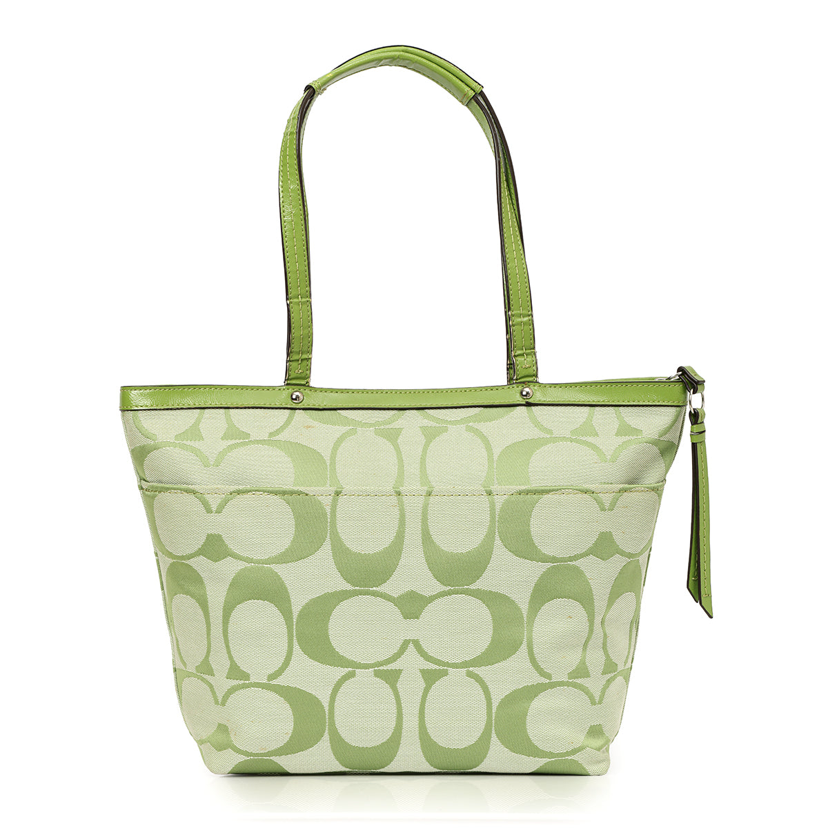 Green Monogram Canvas Tote