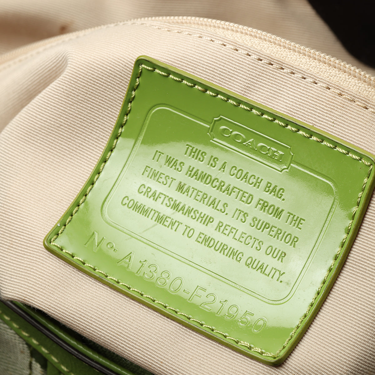 Green Monogram Canvas Tote