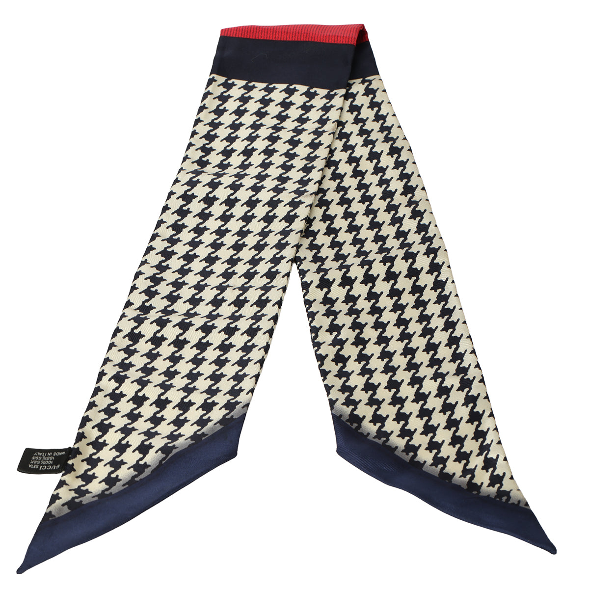 Multicolor Houndstooth Web 100% Silk Twilly