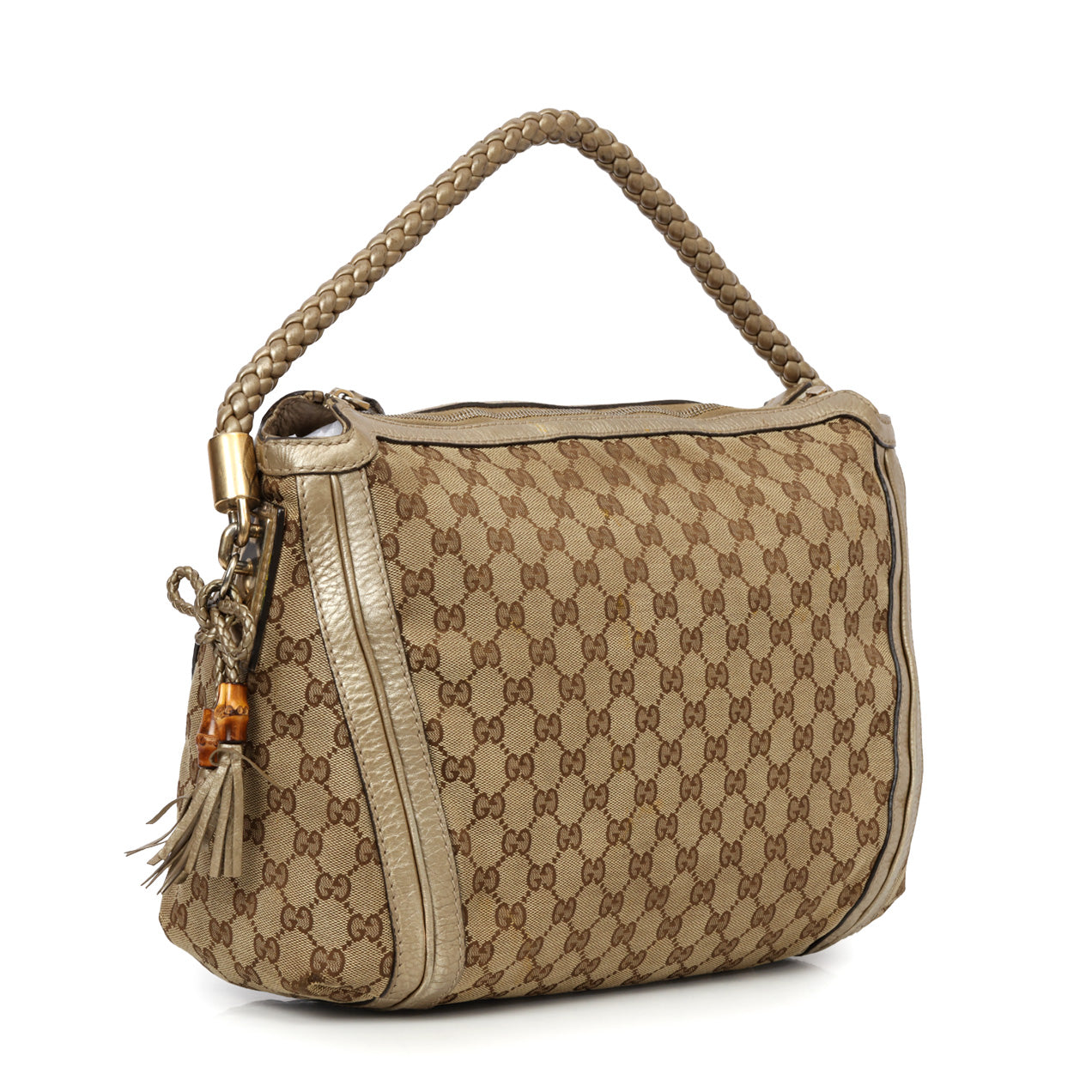 Beige/Brown GG Canvas Medium Bella Hobo Bag