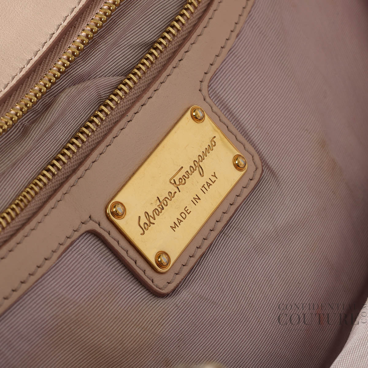 Baby Pink Miss Vara Bow perforated leather crossbody bag