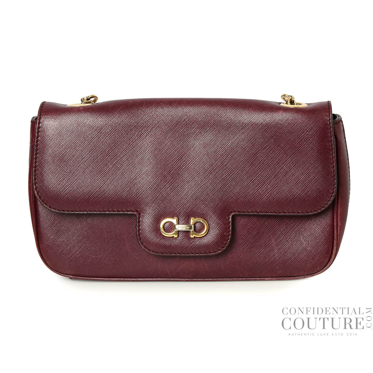 Wine Barolo Saffiano Leather Bree Shoulder Bag