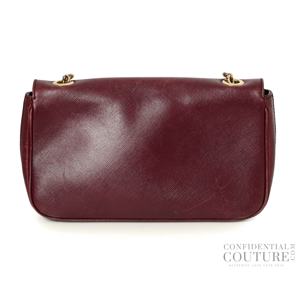 Wine Barolo Saffiano Leather Bree Shoulder Bag