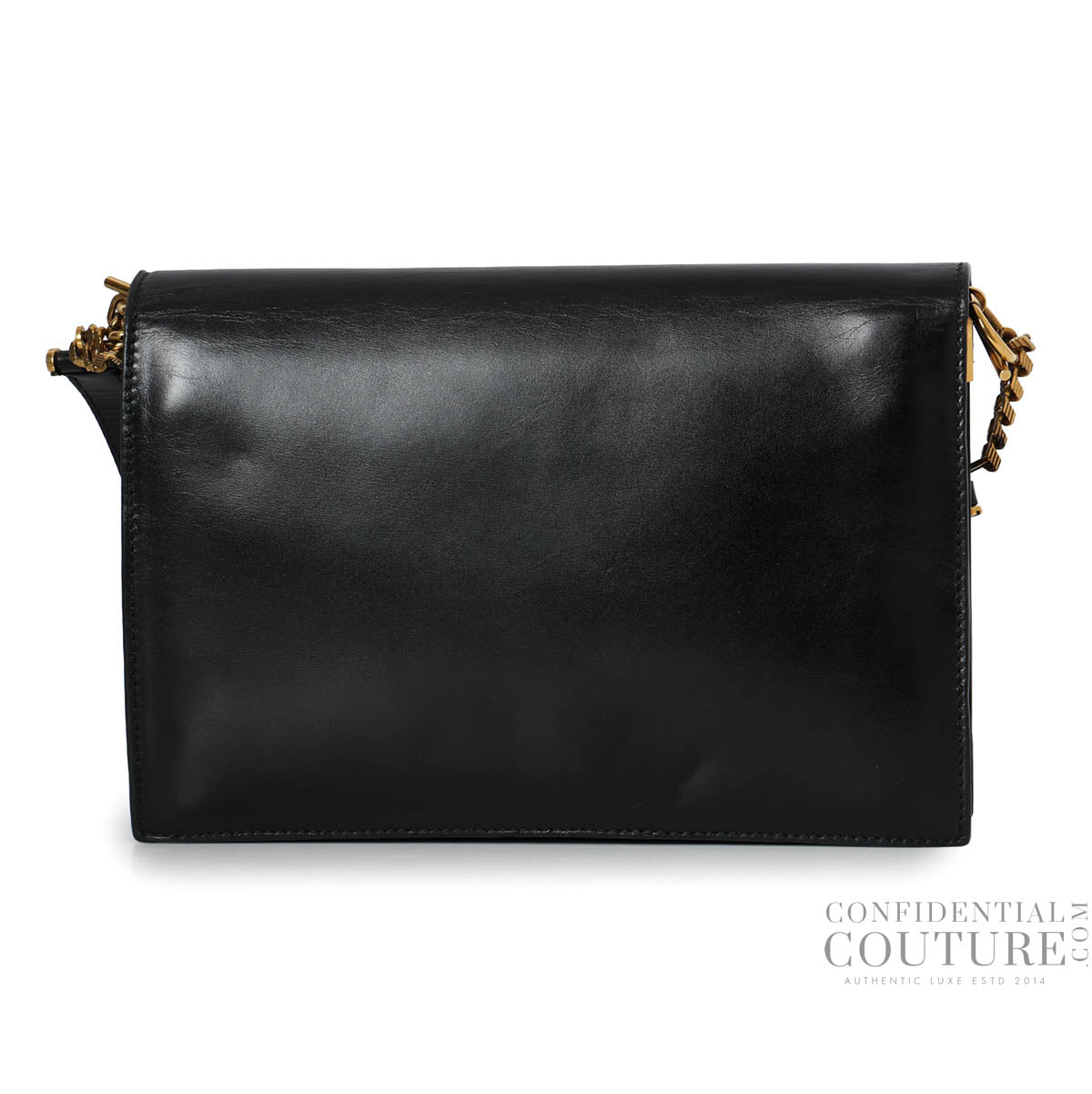 Black Leather Side Buckle Bag