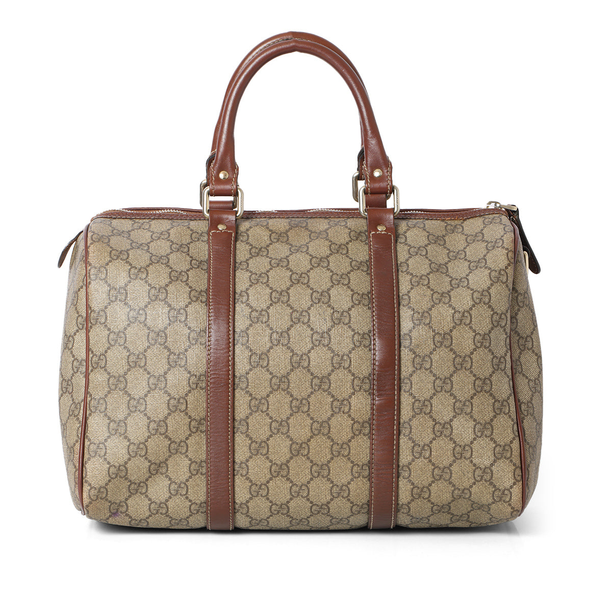 Beige/Brown GG Coated Canvas Medium Joy Boston Bag