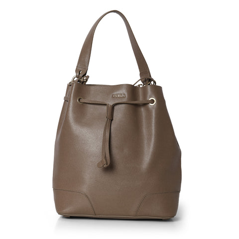 Stacy Brown Leather Medium Bucket bag