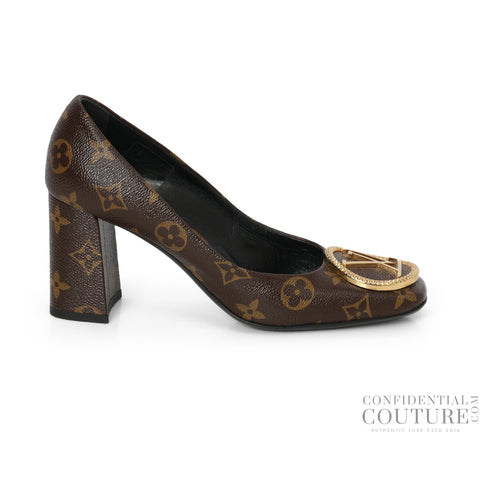 Monogram Canvas Madeleine Square Toe Pumps- 37.5