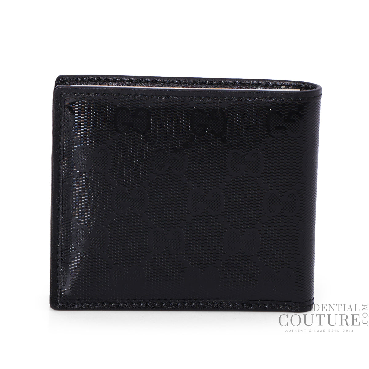 Black GG Imprime Patent Leather Bi-Fold Wallet
