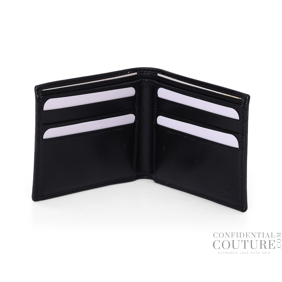 Black GG Imprime Patent Leather Bi-Fold Wallet