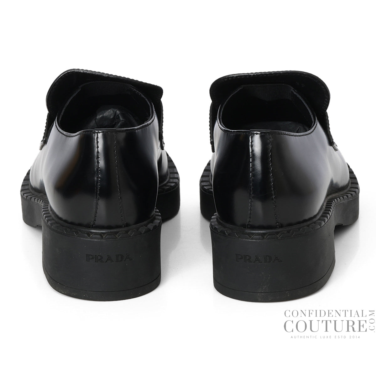 Black Chocolate Brushed Leather Loafers IT 39 | PRADA 5 | UK 5 | US 6