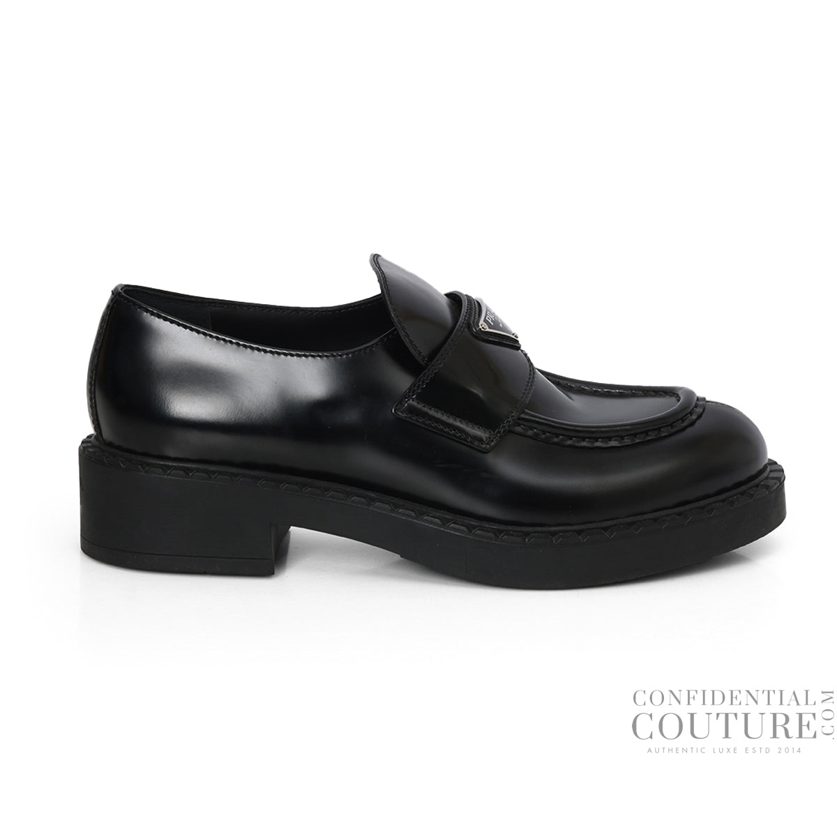 Black Chocolate Brushed Leather Loafers IT 39 | PRADA 5 | UK 5 | US 6