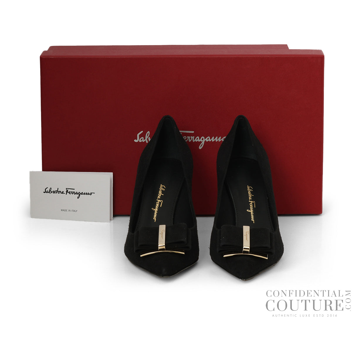 Suede Vara Bow Black Kitten Pumps 5| EU 35.5 | IT 35.5 | UK 2 | US 5