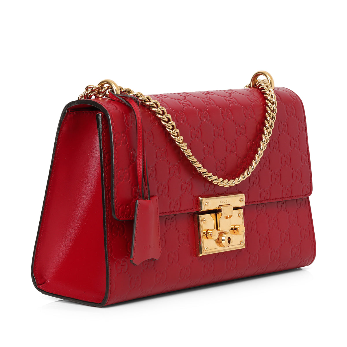 Red Guccissima Leather Padlock Medium Shoulder Bag
