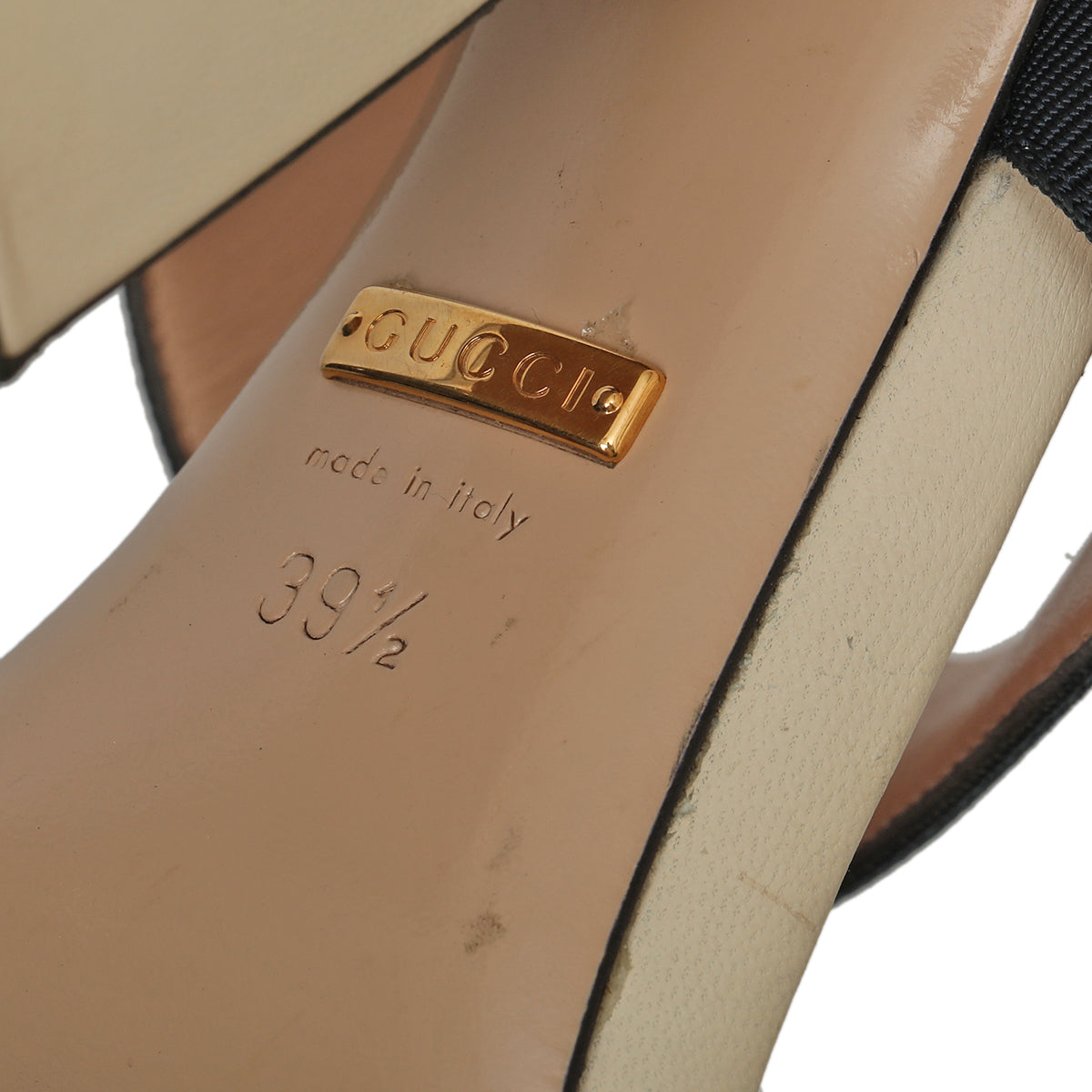 Multicolour Leather & Web Trim Block Heel Sandals - 39.5