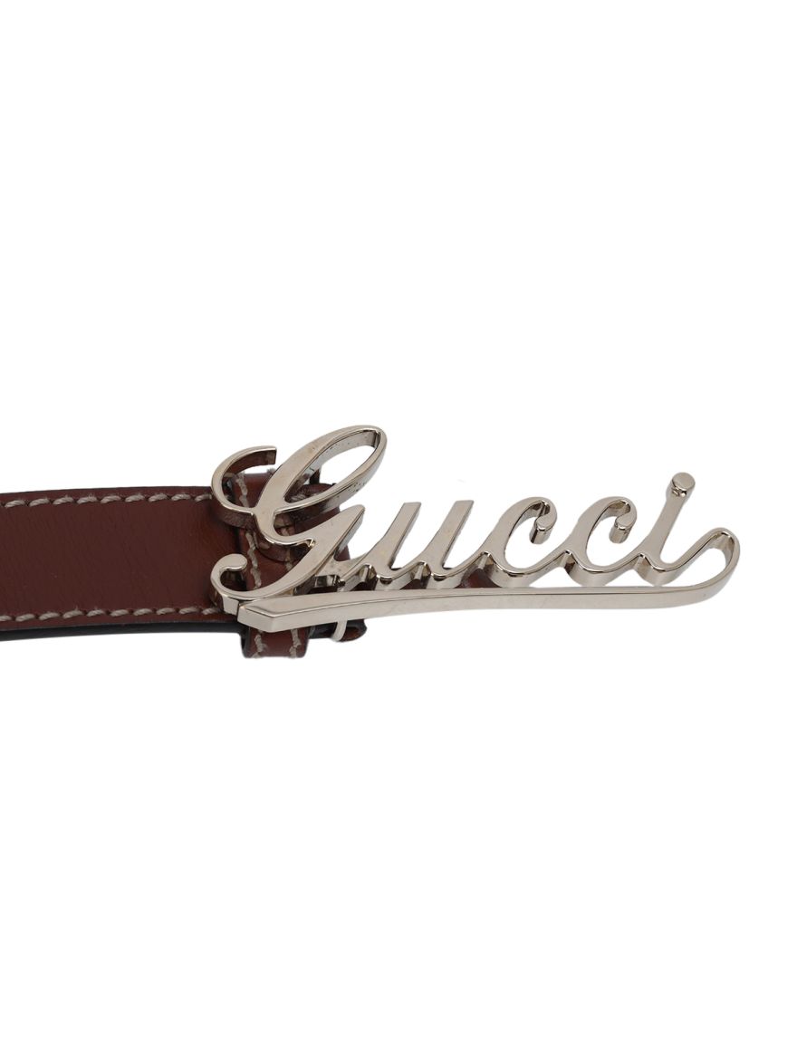 Logo Brown Vintage Belt 36