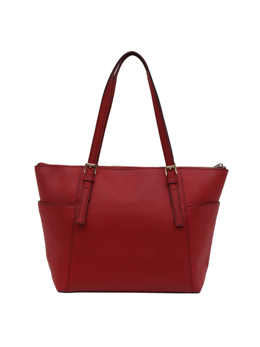 Maroon Leather Tote Bag