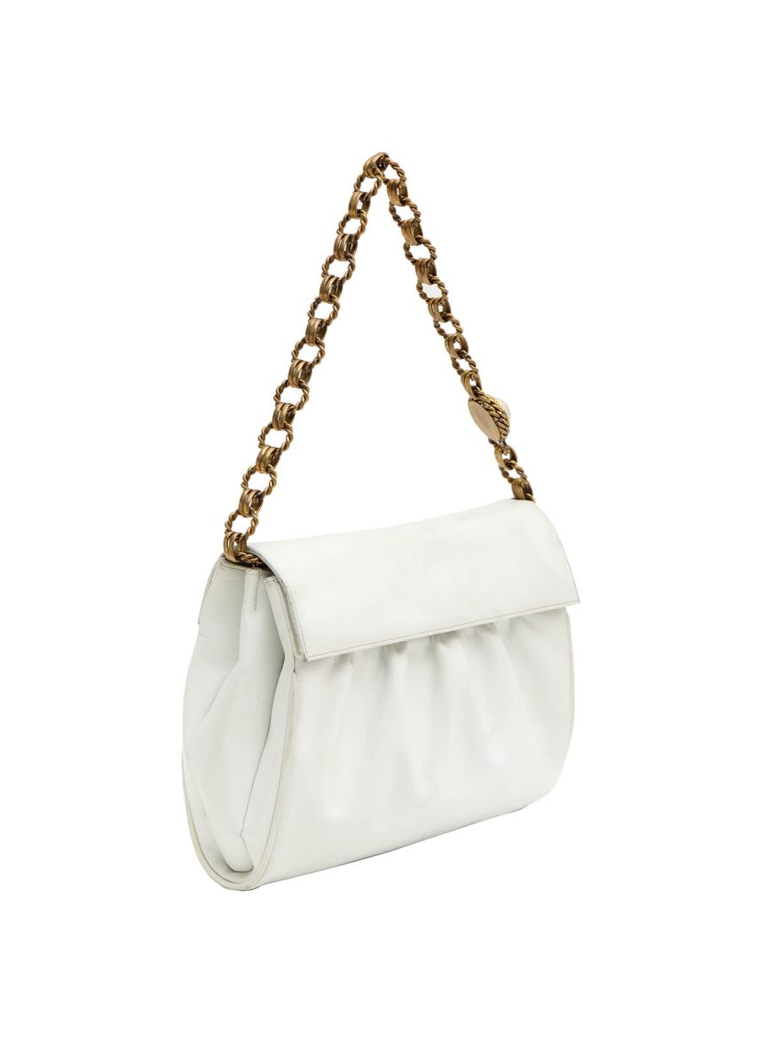 Vintage White Leather Handbag