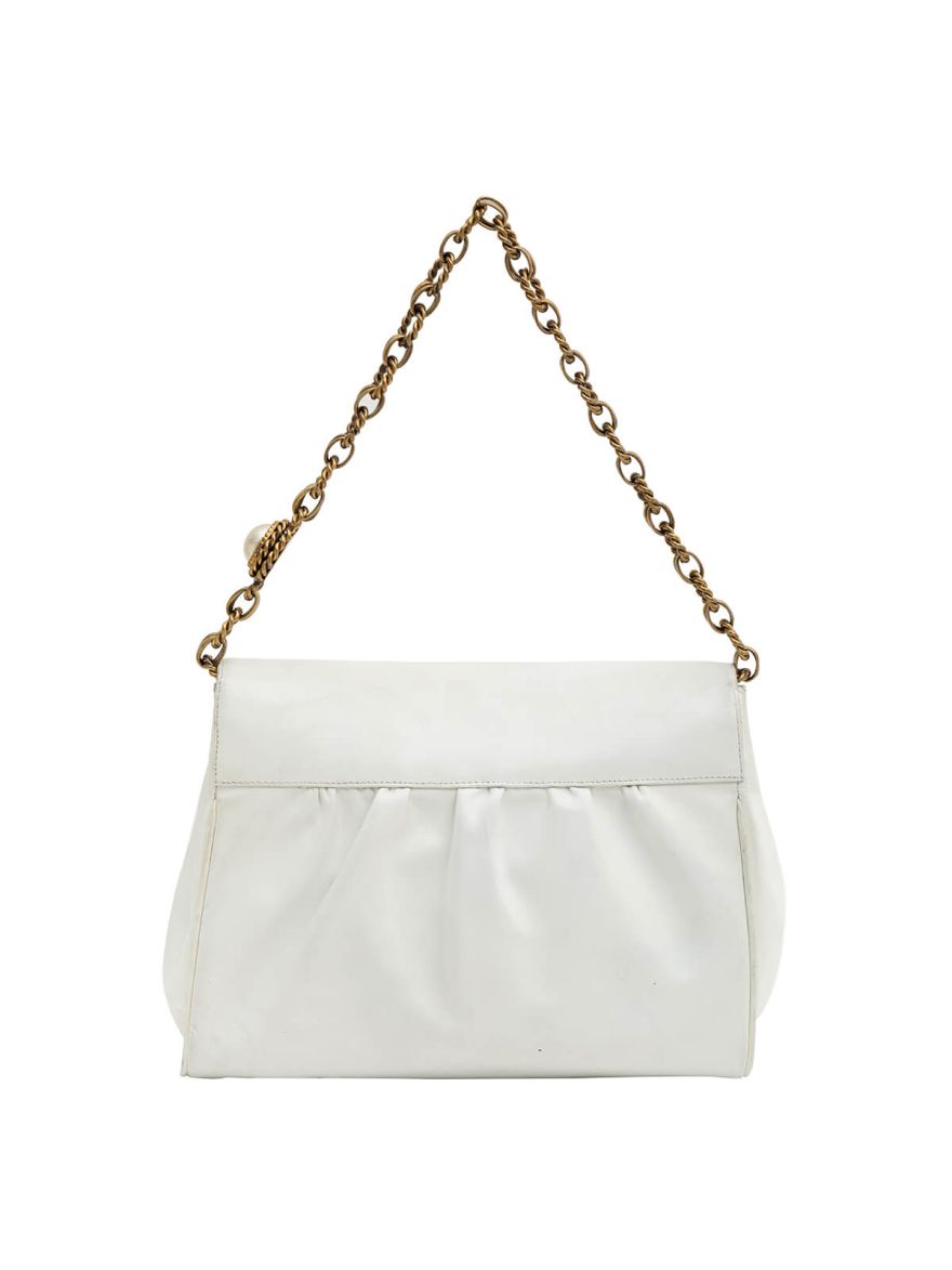 Vintage White Leather Handbag