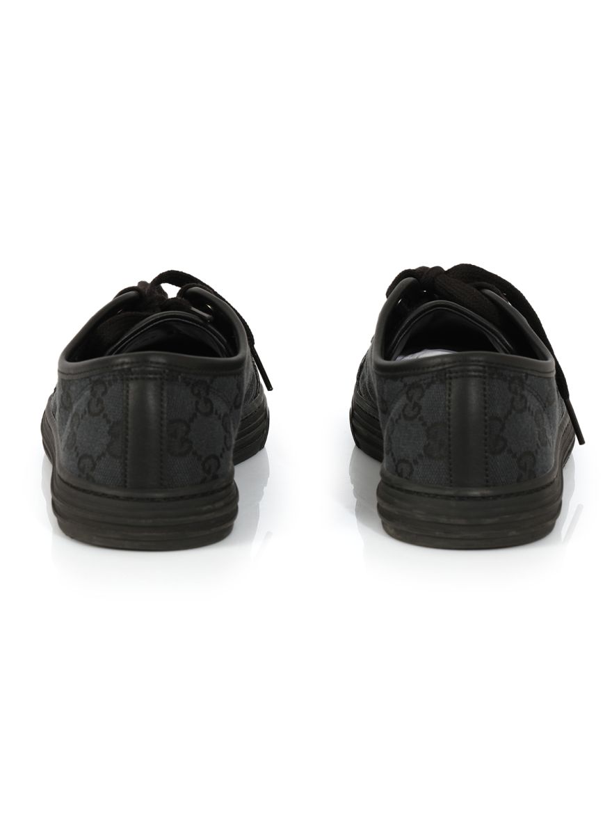 Black GG Canvas And Leather Low Top Sneakers Size: eu 37.5