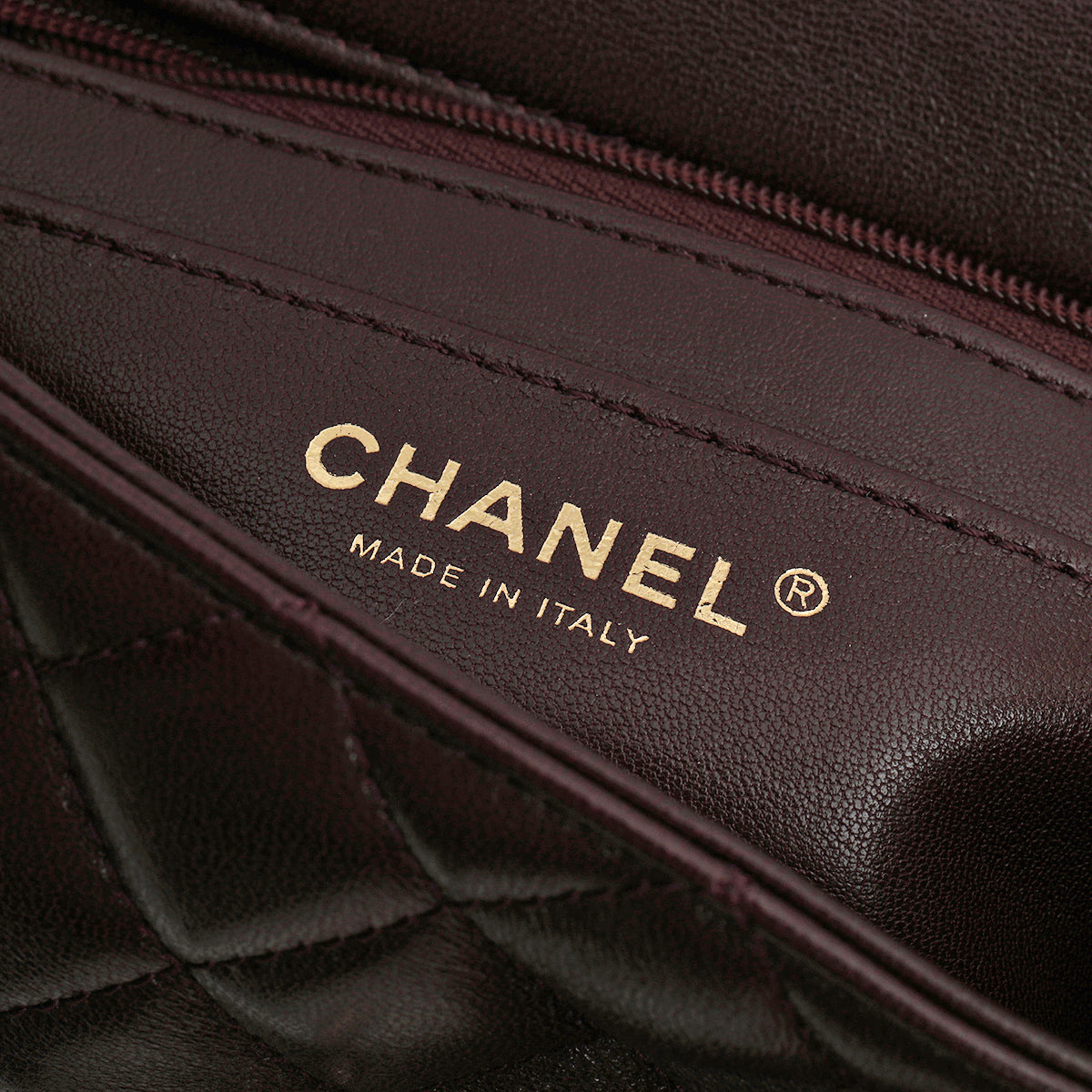 Mini Rectangular Flap Bag Wine Lambskin Gold Hardware