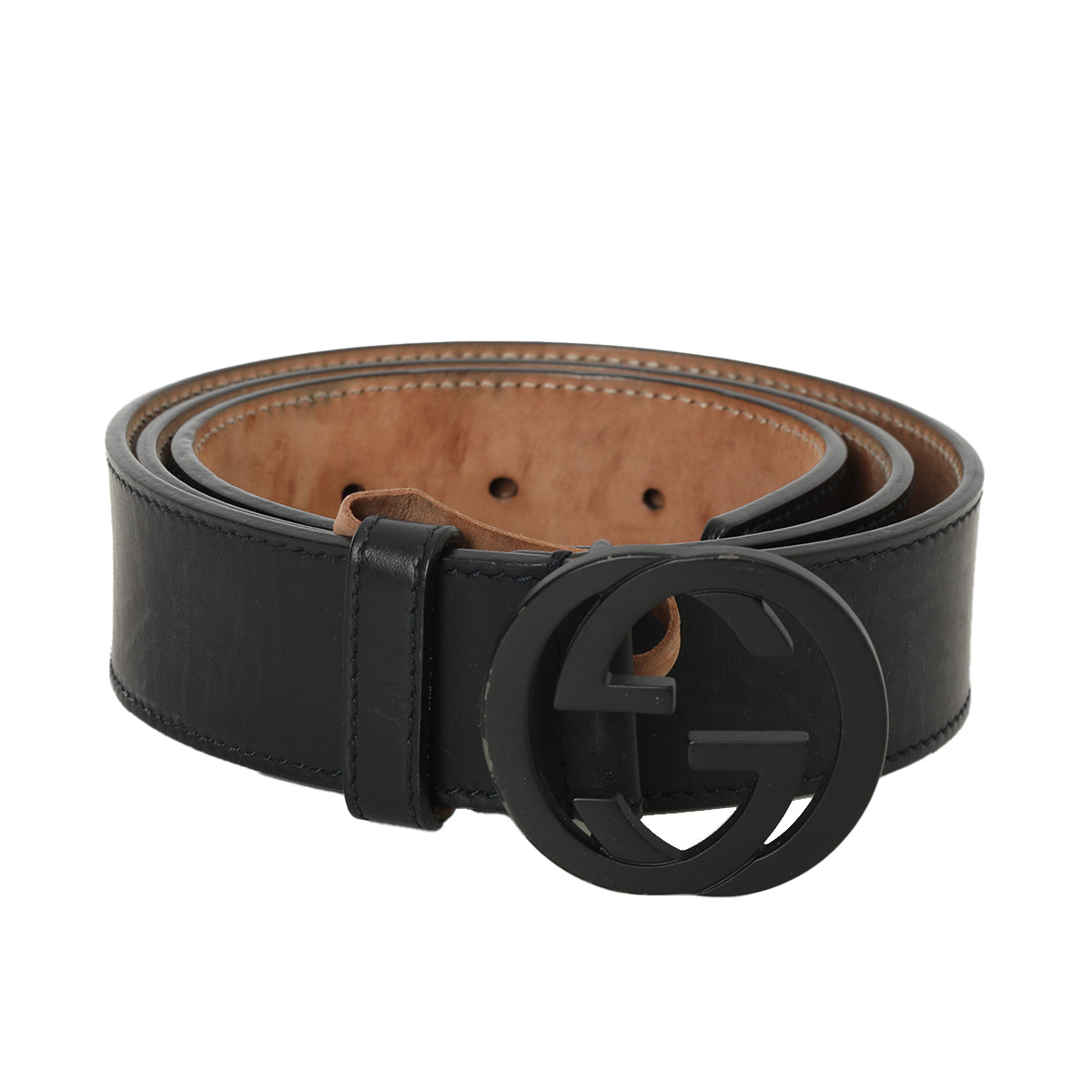 GG Twin Matte Black Waist Belt Size: 36