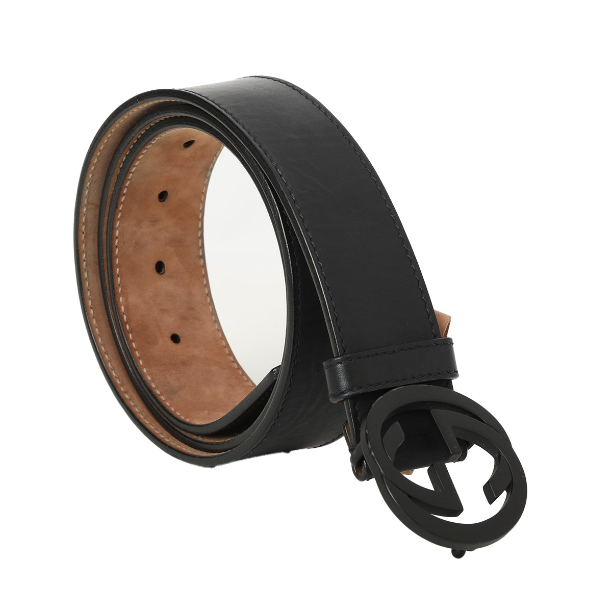 GG Twin Matte Black Waist Belt Size: 36