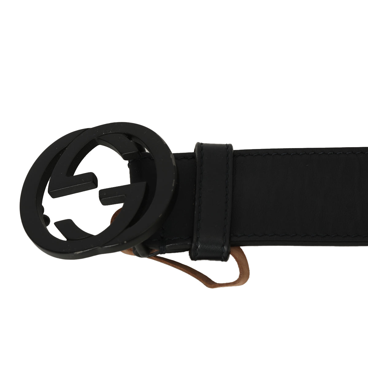 GG Twin Matte Black Waist Belt Size: 36