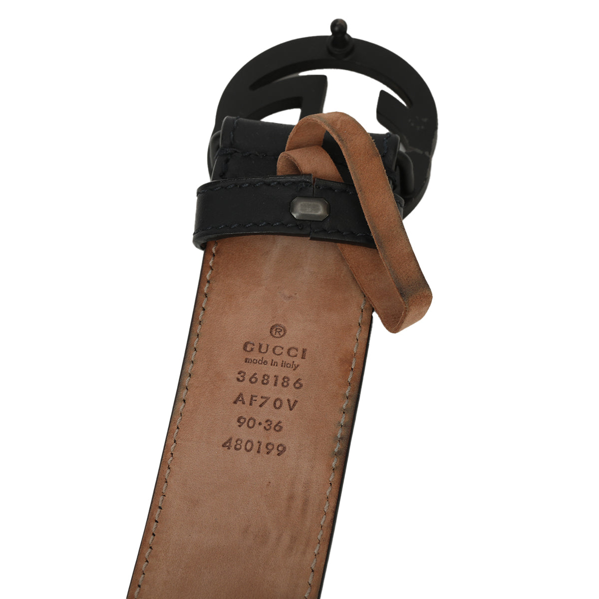 GG Twin Matte Black Waist Belt Size: 36