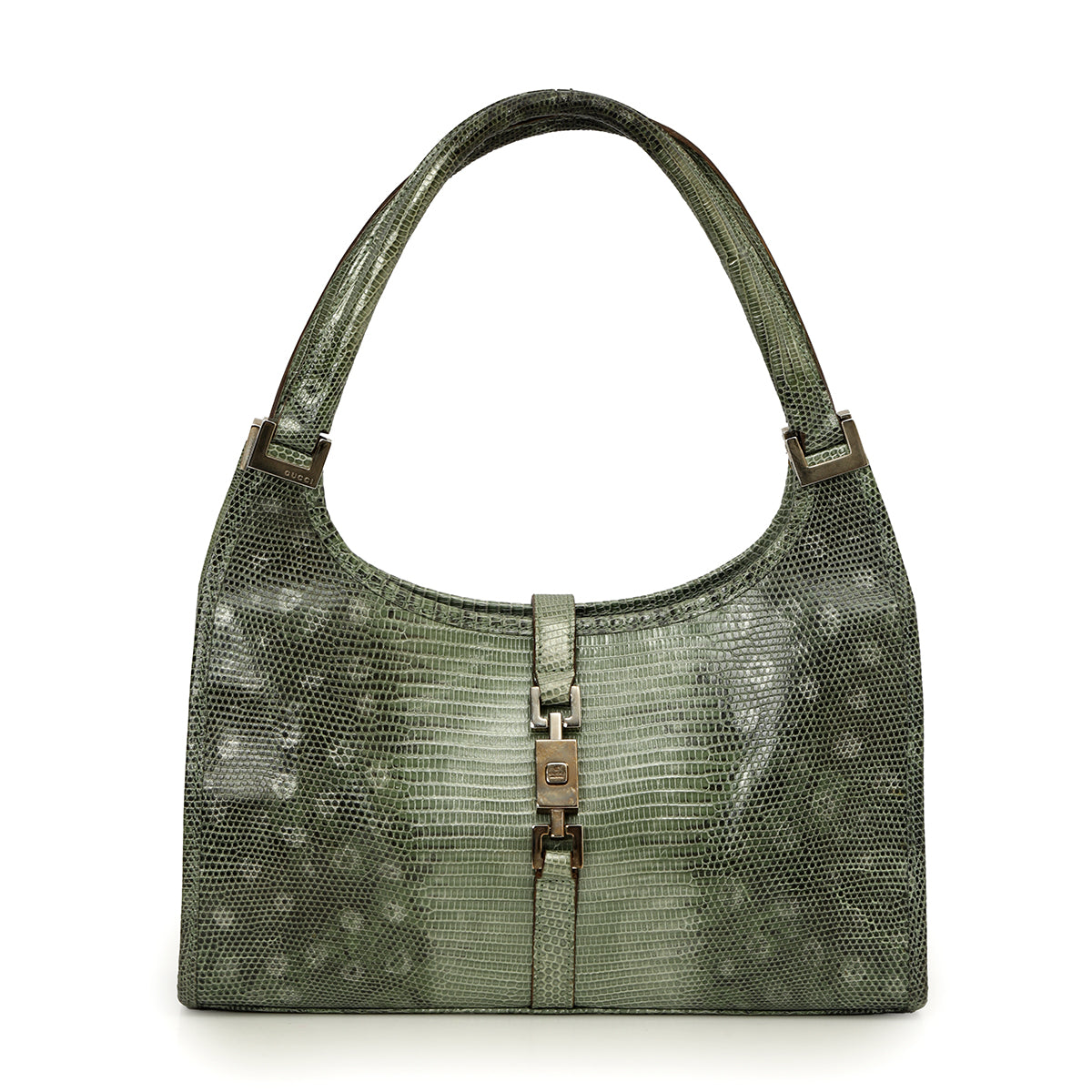 Jackie Lizard Embossed Bardot Bag One Size