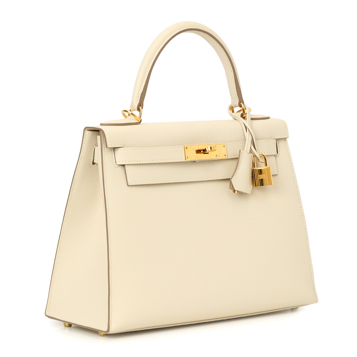 Kelly 28 Craie Epsom White Color Bag