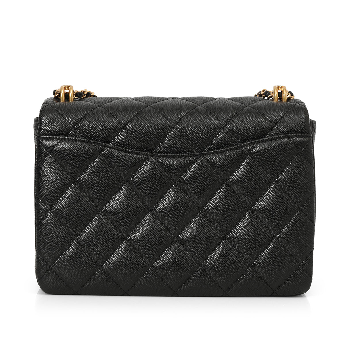 Coco First Flap Bag Quilted Caviar Small