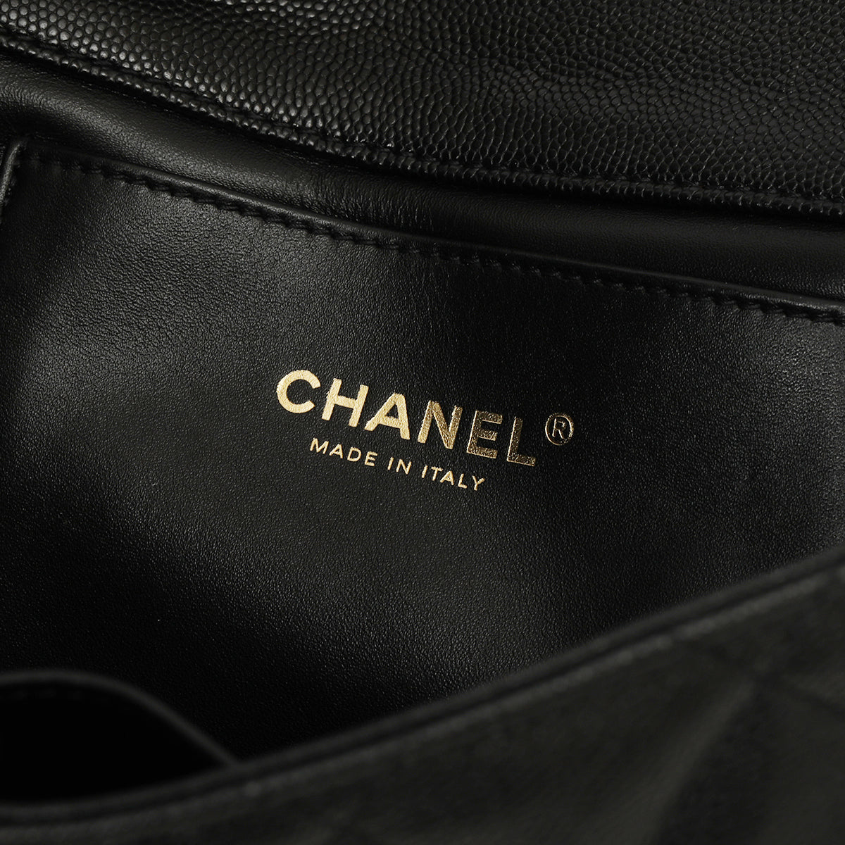 Coco First Flap Bag Quilted Caviar Small