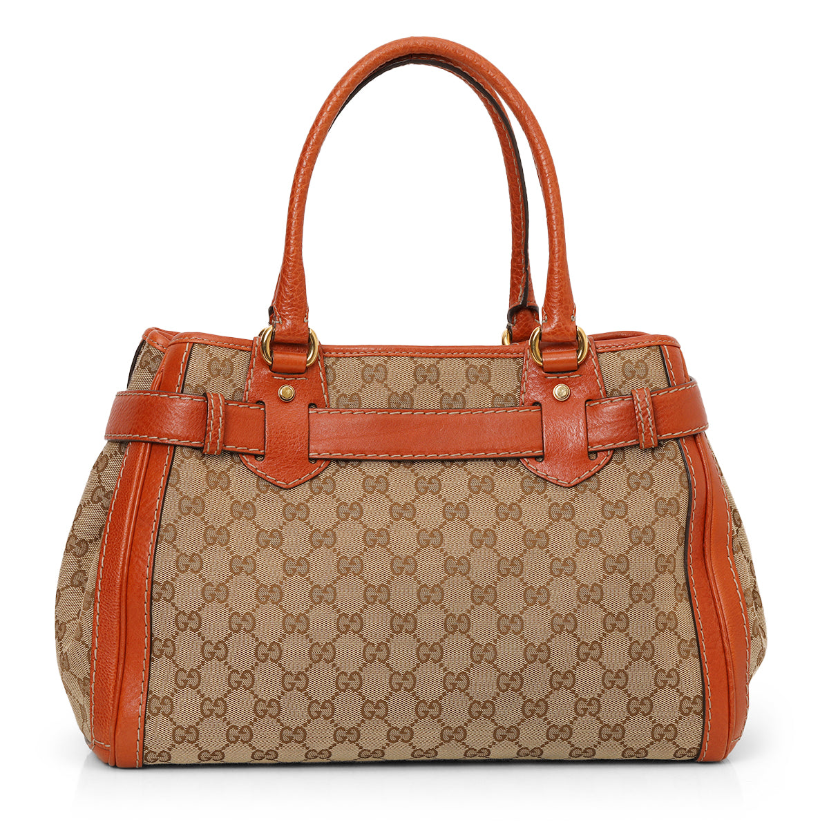 Beige/Orange GG Canvas Running Medium Satchel Bag