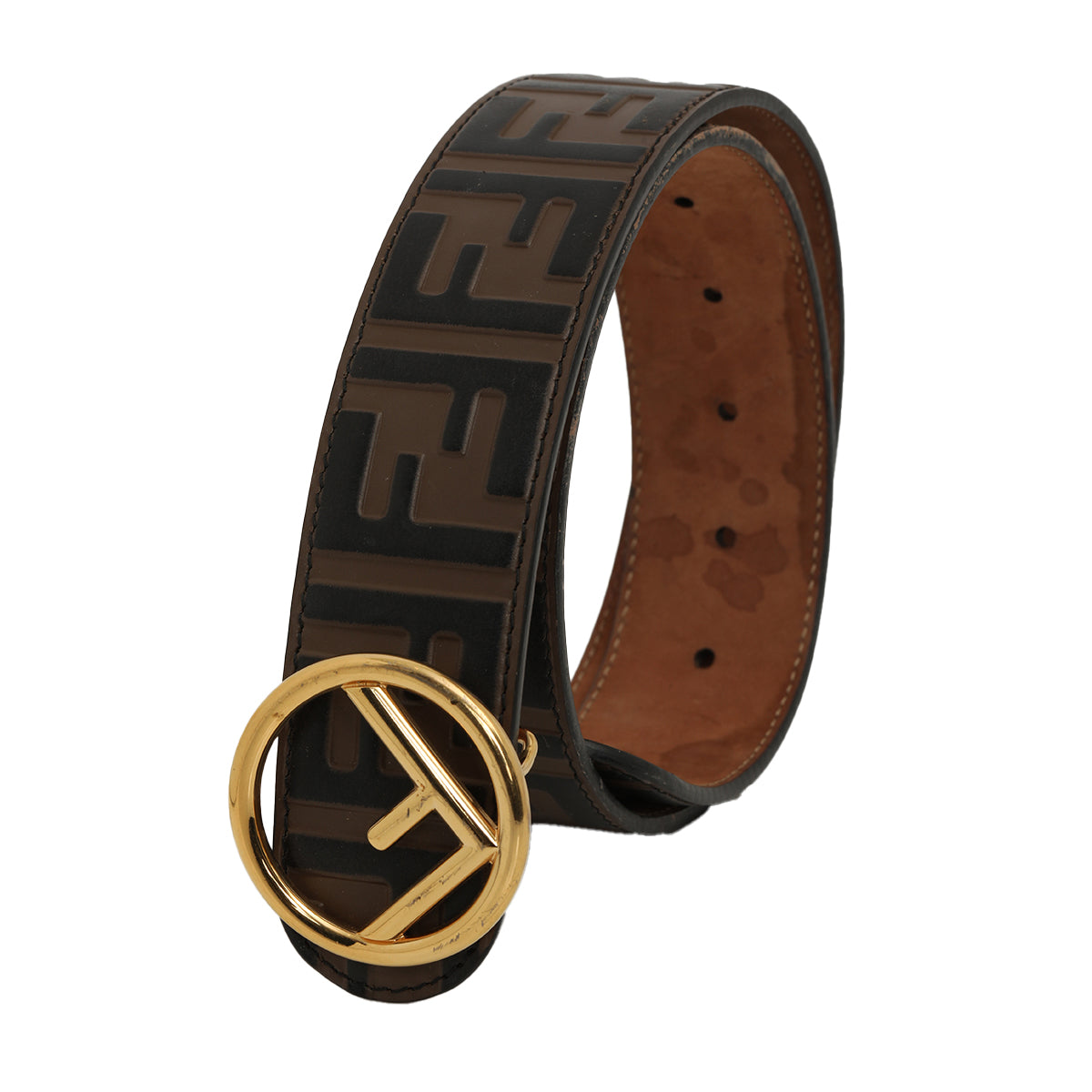 F is Fendi Belt  Monogram Embossed Belt Size: 28