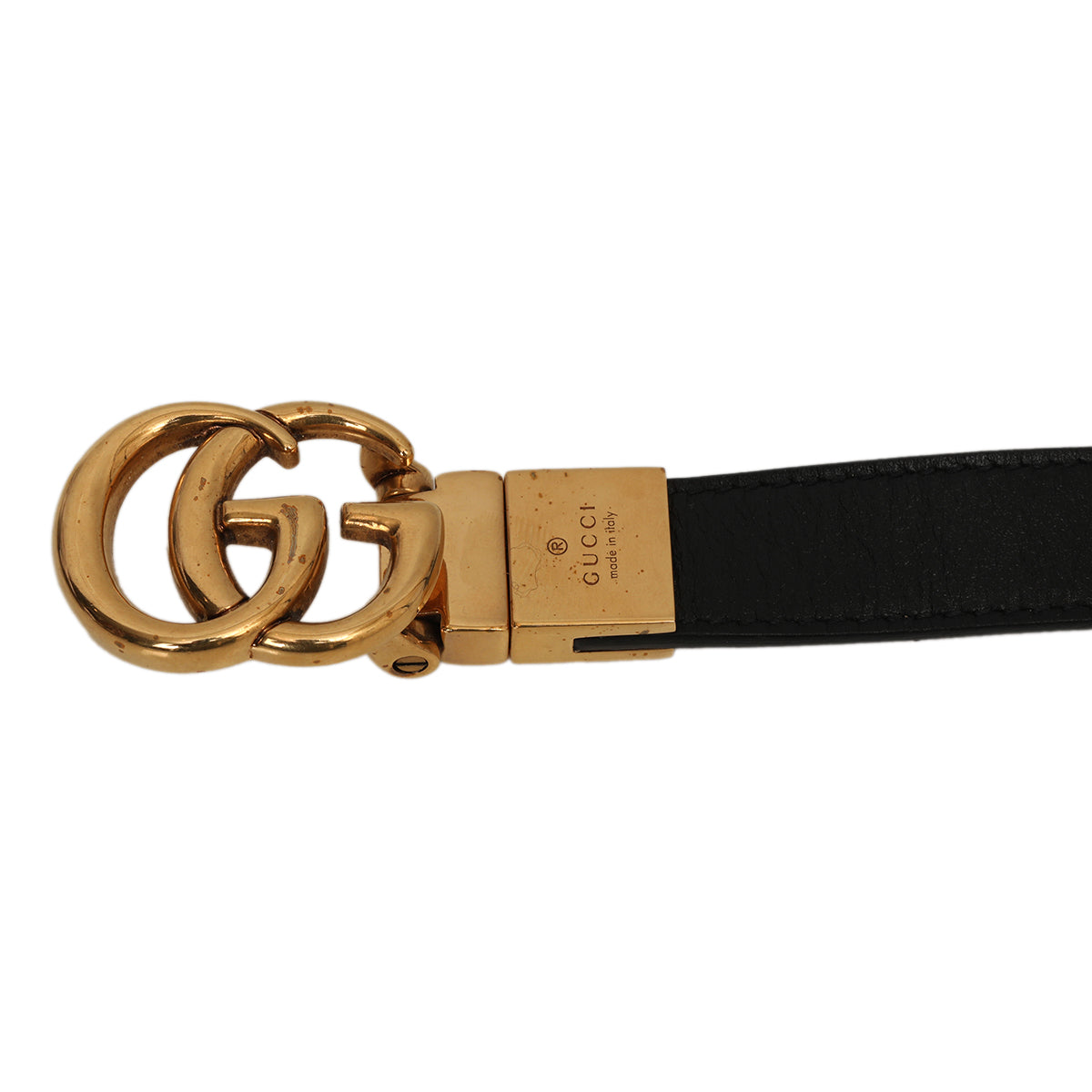 GG Black/Red Leather Reversible Belt - 75/30