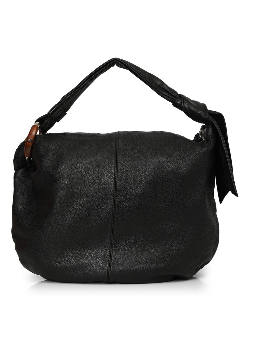 Jungle Bamboo Hobo Leather Bag 4.5